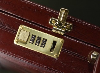 briefcase with opened lock