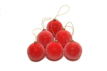 pyramid with red christmas balls