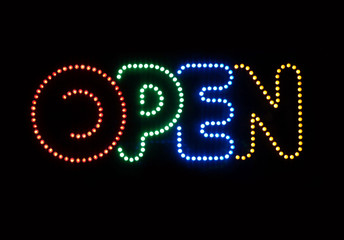 neon sign open