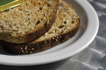 toast on breakfast plate