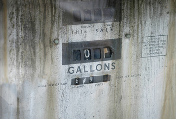 old british petrol pump