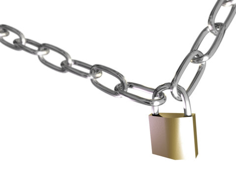 Premium Photo  Rare padlock and chrome chain on a white background