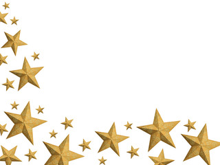 golden christmas stars stream - isolated