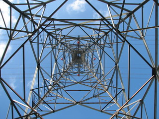 a pylon from below