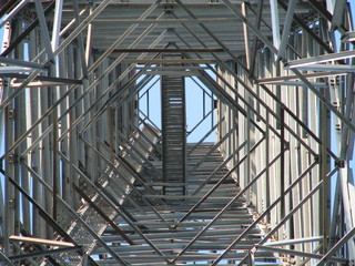the inside of a pylon