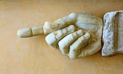 stone hand showing direction
