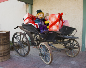 Obraz premium buggy with presents and elf
