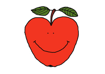 Funny smiling sweet apple