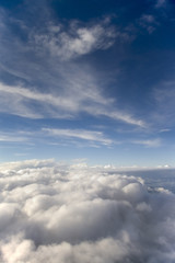 blue sky and white clouds portrait