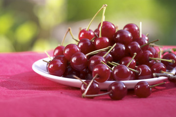 cherries on the palte