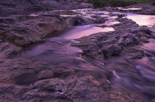 river rapids at dusk