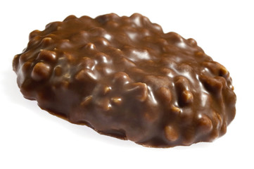chocolate cookie on white background