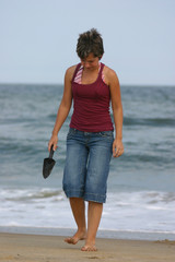 young woman on beach