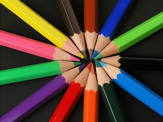 Fototapeta premium colored pencils in a row