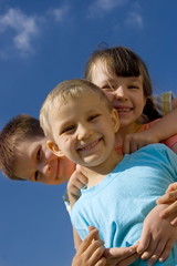 children on a sky