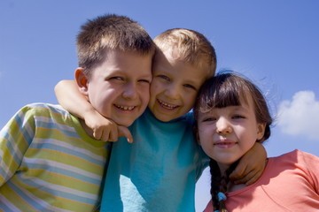 children on a sky