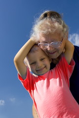 happy boy with grandma