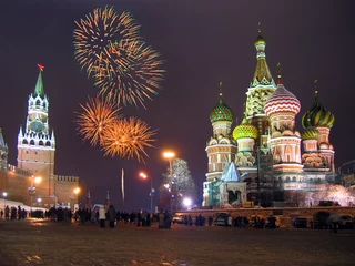 Door stickers Moscow fireworks moscow kremlin