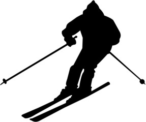skiing silhouette
