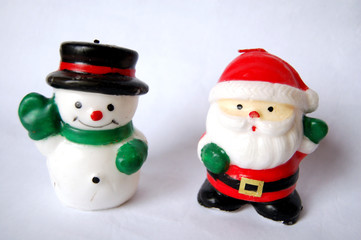 père noël et bonhomme de neige