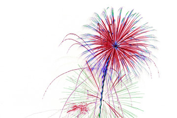 fireworks on white