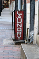 old laundry sign