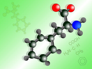 phenylalanine molecule illustration