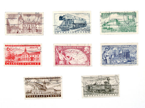 old postage stamps from czechoslovakia