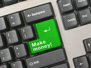 keyboard - green key make money