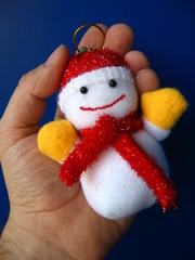 snowman in hand