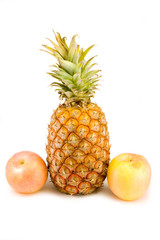 two apples and ananas