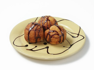 doughnuts with a chocolate syrup