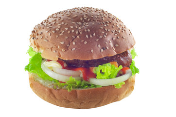 hamburger isolated on white