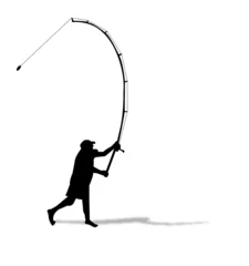 Photo sur Plexiglas Pêcher silhouette de pêche