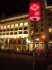 metro station at night barcelona