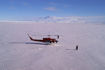 helicopter on sea ice