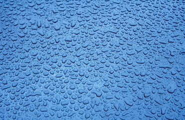 water droplets on a steel surface