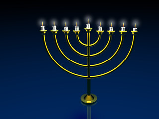 menorah. 3d.