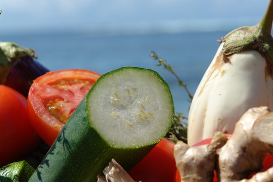 courgette et legumes tranch&eacute;s