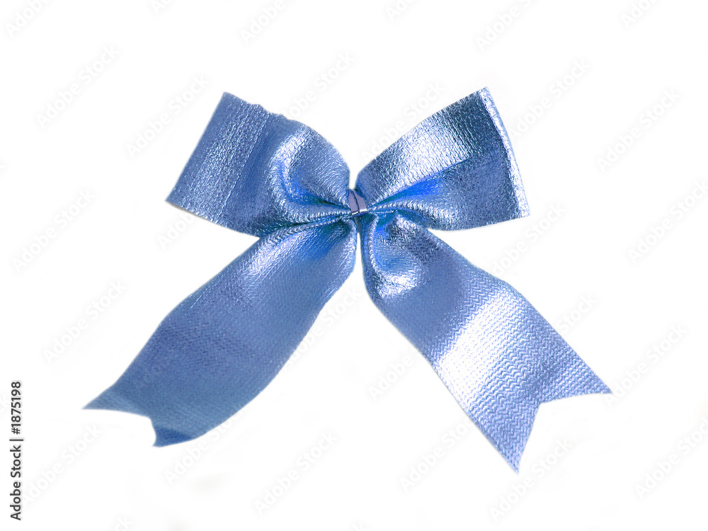 Wall mural blue bow on a white background