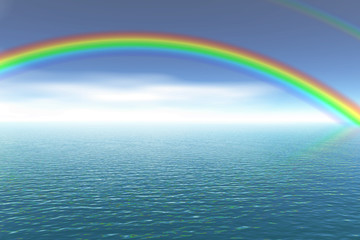 rainbow over ocean