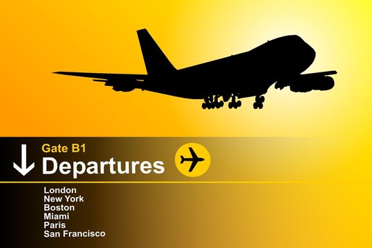 departing aeroplane