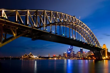 Papier Peint photo Sydney Harbour Bridge Sydney la nuit