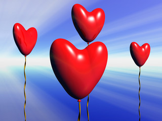 Fototapeta na wymiar valentine heart balloons.