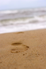 footprint on sand