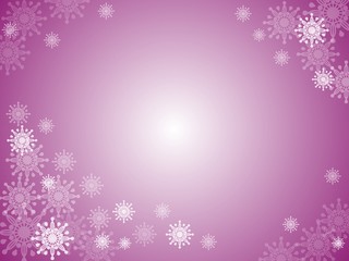 pink winter snowflake background and frame