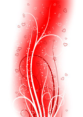 valentine's day greeting card with scroll heart on abstract back