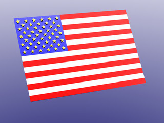 american flag. 3d