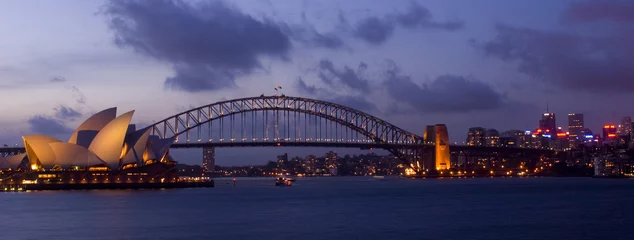 Papier Peint photo Sydney Harbour Bridge pont du port et opéra