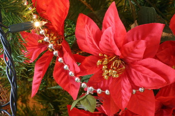 poinsettia and beads